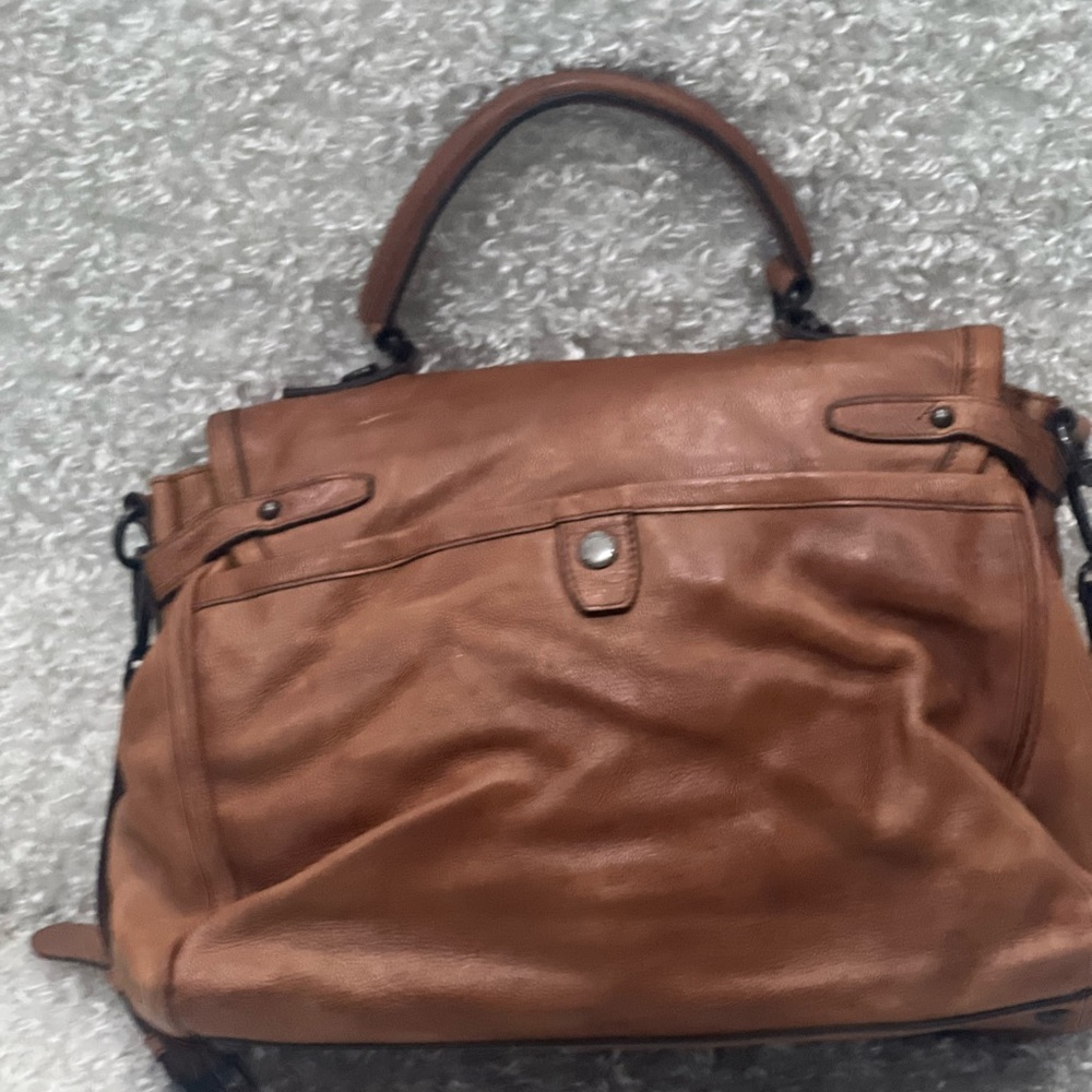 Prada Bag Holdall Brown Taupe Leather Top Handle Shoulder Large Handbag PRADA - Picture 3 of 16